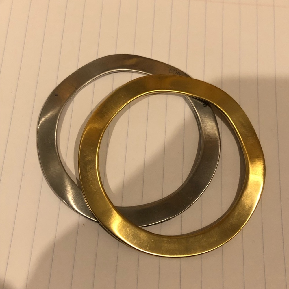 Gold and Silver Metal Bangles